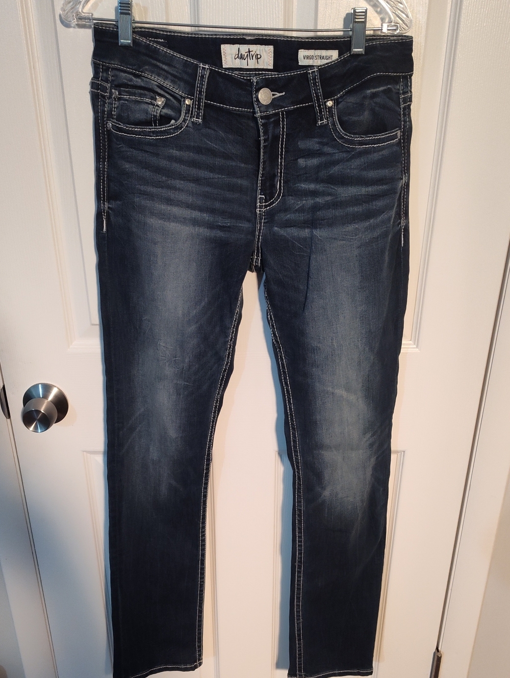 Daytrip Indigo Skinny Jeans with White Contrast Stitching